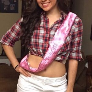 Flannel, long sleeve crop top